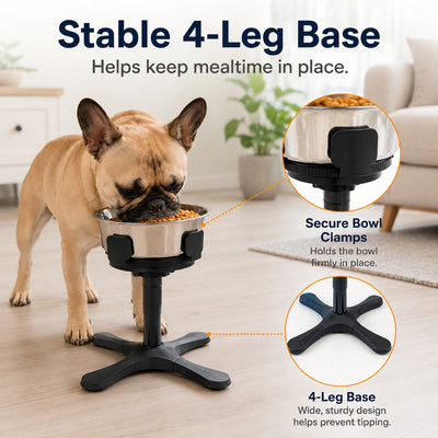 Large Dog Adjustable Elevated Tilted Dog Bowl