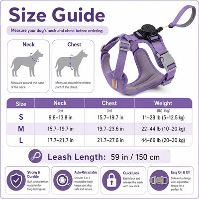 Komavic 2-in-1 Retractable Dog Harness