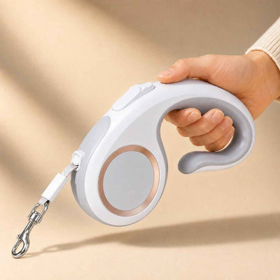 Paws in Awe Retractable Dog Leash for Daily Walks & Park Outings - Tangle-Free 3m/5m Pet Lead with One-Button Brake, Comfort C-Grip & No-Mess Auto-Retract