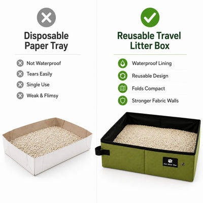 Komavic Foldable Cat Litter Box for Travel