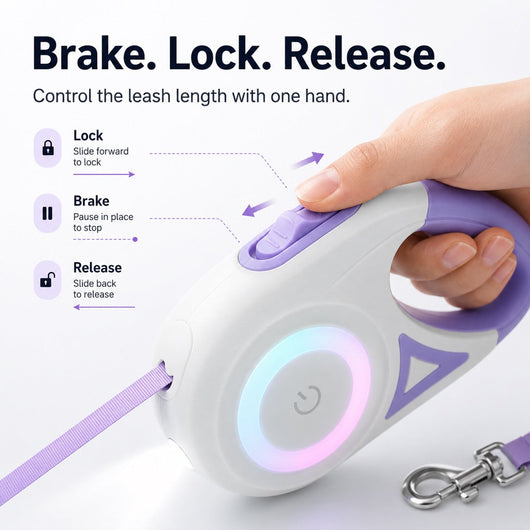 Komavic LED Retractable Dog Leash for Night Walks
