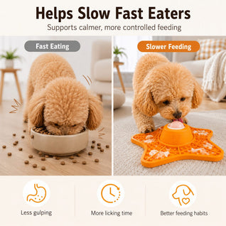 Komavic Slow Feeder Lick Mat Rolling Treat Play
