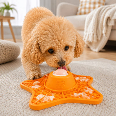 Komavic Slow Feeder Lick Mat Rolling Treat Play