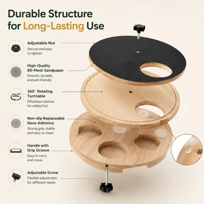 Komavic Interactive Dog Nail Scratch Board with Treat Box