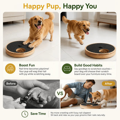 Komavic Interactive Dog Nail Scratch Board with Treat Box