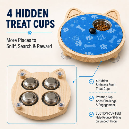 Rotating Dog Nail Scratch Board with Treat Puzzle