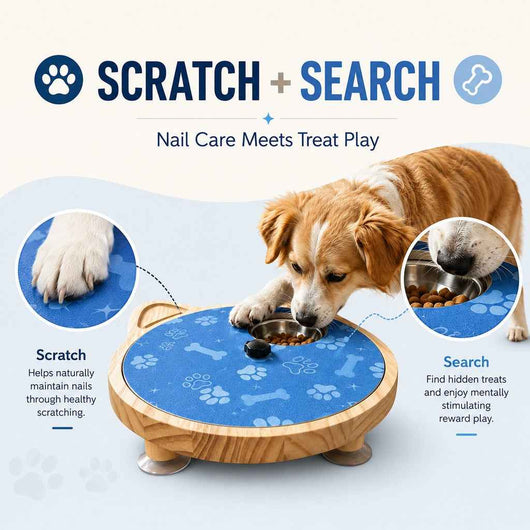 Rotating Dog Nail Scratch Board with Treat Puzzle
