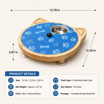 Rotating Dog Nail Scratch Board with Treat Puzzle