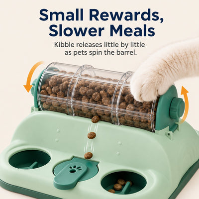 Rotating Puzzle Feeder for Cats & Small Dogs