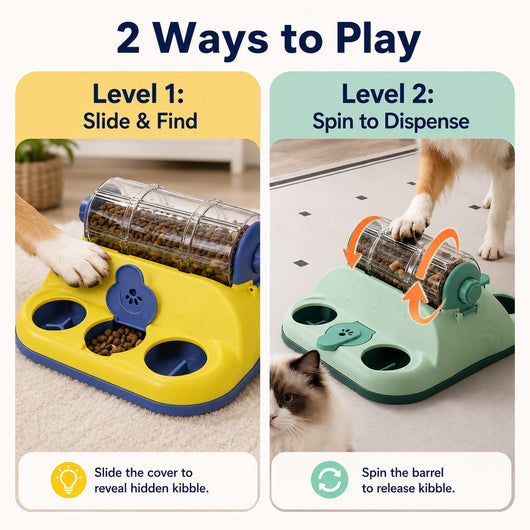Rotating Puzzle Feeder for Cats & Small Dogs