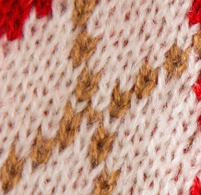 Komavic Red Argyle Christmas Dog Sweater with Cherry Embroidery