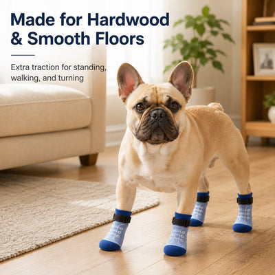 Komavic French Bulldog Non-Slip Socks Indoor Grip 4-Pack