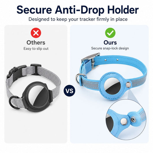 Komavic AirTag Pet Collar Reflective Tracking Holder