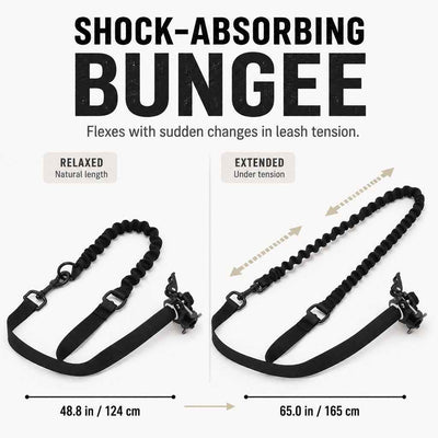Paws in Awe Hands-Free Dog Bike Leash with Shock-Absorbing Bungee – Bike-Mounted Side Arm for Controlled Side-by-Side Runs