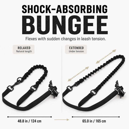 Paws in Awe Hands-Free Dog Bike Leash with Shock-Absorbing Bungee – Bike-Mounted Side Arm for Controlled Side-by-Side Runs