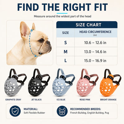 Komavic Short-Snout Dog Muzzle Breathable Anti-Scavenging