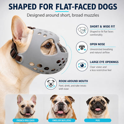 Komavic Short-Snout Dog Muzzle Breathable Anti-Scavenging
