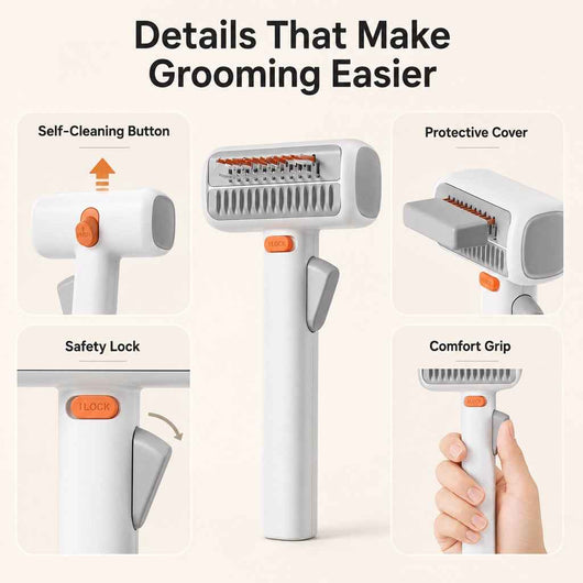Self-Cleaning Pet Grooming Brush