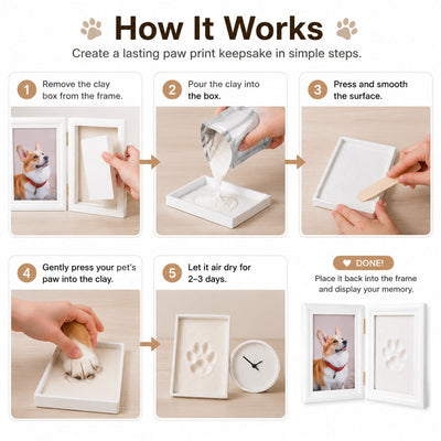 Komavic DIY Pet Paw Print Frame Kit with Clay