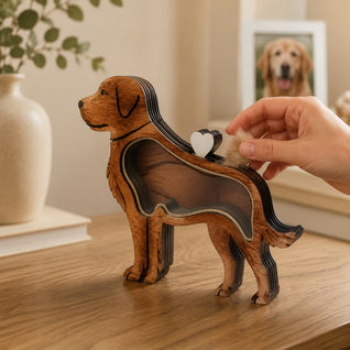 Komavic Wooden Pet Fur Keepsake Box
