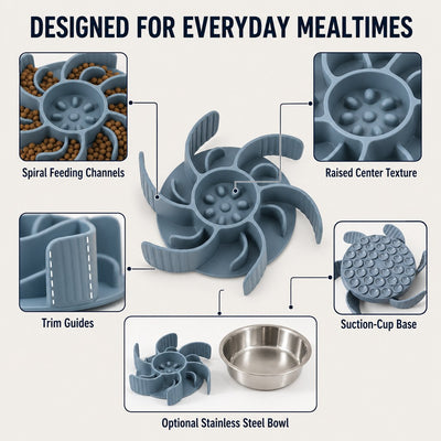 Slow Feeder Insert with Spiral Design & Suction Cups