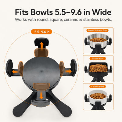 Large Dog Adjustable Elevated Tilted Dog Bowl