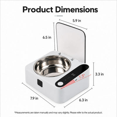 Komavic Smart Motion Sensor Covered Cat Bowl for Cleaner Indoor Feeding - Auto Open Lid Helps Keep Food Covered from Dust, Hair & Flies
