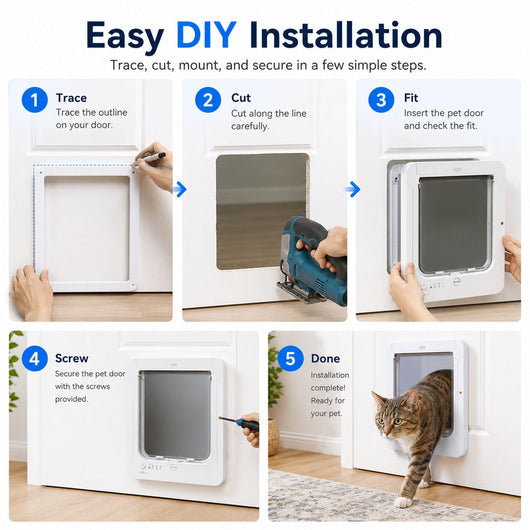 Komavic RFID Cat Door for Selective Pet Access