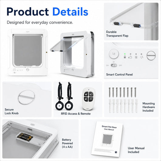 Komavic RFID Cat Door for Selective Pet Access