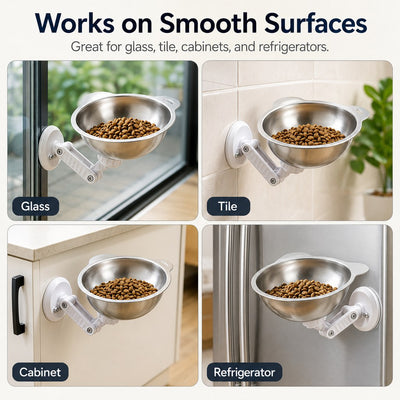 Komavic Wall-Mounted Pet Bowl No-Drill Elevated Feeding