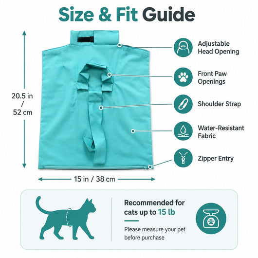 Cat Grooming Bag – Soft Restraint Carrier for Vet Visits & Nail Trimming