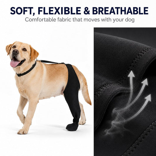 Adjustable Dog Rear Leg Recovery Sleeve with Paw Cover