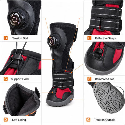 Komavic Adjustable Tension-Dial Dog Paw-Lift Support Boots – For Indoor Floors & Outdoor Walks, Paw Dragging & Scuffing Support