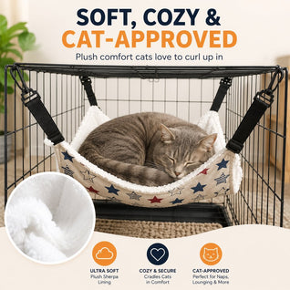 Komavic Cat Cage Hammock Adjustable Hanging Bed