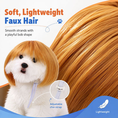 Komavic Pet Wig Funny Bob Costume for Photos