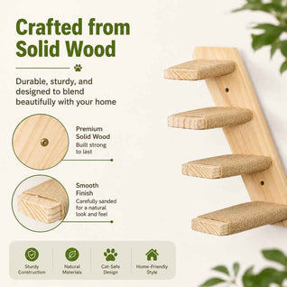 Komavic Wall Cat Steps Space-Saving Climbing Shelves