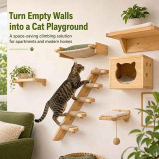 Komavic Wall Cat Steps Space-Saving Climbing Shelves