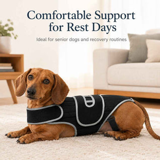 Komavic Dog Back Support Vest for Dachshunds & Senior Dogs | Adjustable Back Brace
