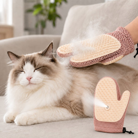 Komavic Spray Pet Grooming Glove for Cats & Dogs - No-Bath Deshedding, Gentle Massage & Sofa Hair Cleanup