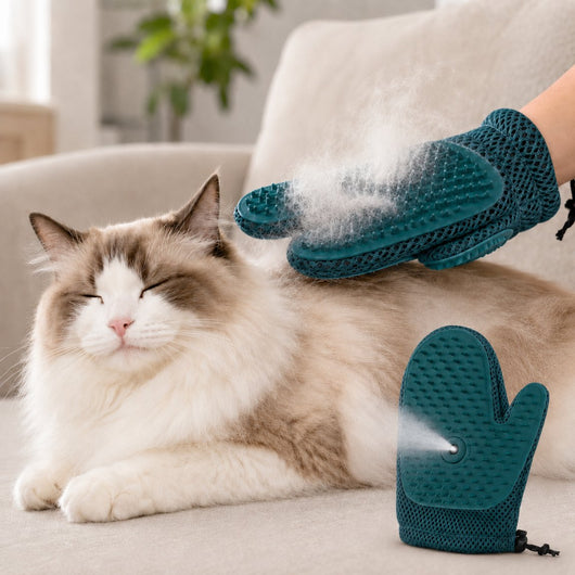 Komavic Spray Pet Grooming Glove for Cats & Dogs - No-Bath Deshedding, Gentle Massage & Sofa Hair Cleanup