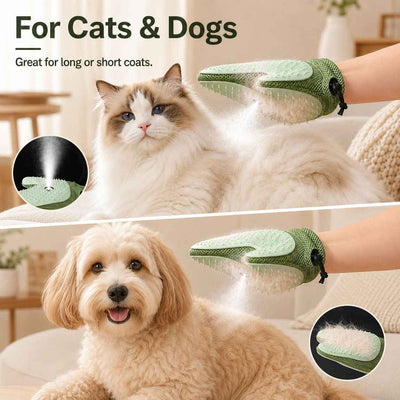 Komavic Spray Pet Grooming Glove for Cats & Dogs - No-Bath Deshedding, Gentle Massage & Sofa Hair Cleanup