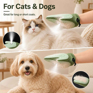 Komavic Spray Pet Grooming Glove for Cats & Dogs - No-Bath Deshedding, Gentle Massage & Sofa Hair Cleanup