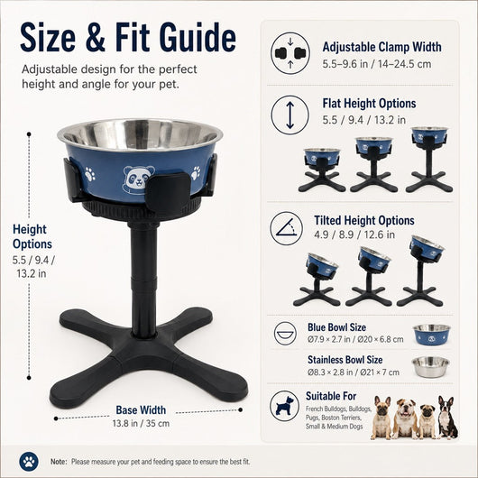 Large Dog Adjustable Elevated Tilted Dog Bowl