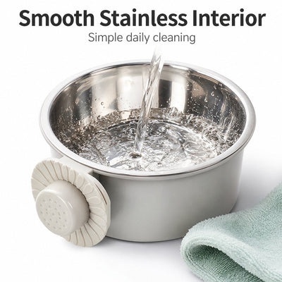 Komavic Crate-Mounted Stainless Steel Pet Bowl