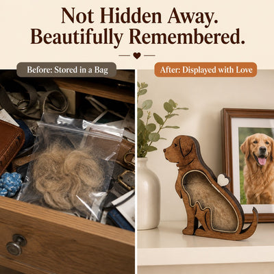 Komavic Wooden Pet Fur Keepsake Box