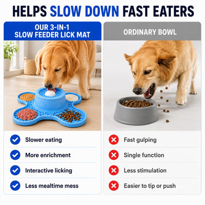 Komavic 3-in-1 Dog Lick Mat & Slow Feeder with Floating Ball