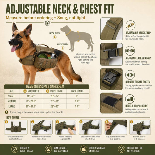 Komavic Tactical Dog Backpack Harness