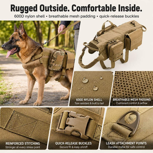 Komavic Tactical Dog Backpack Harness