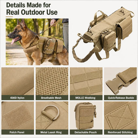 Komavic Tactical Dog Backpack Harness