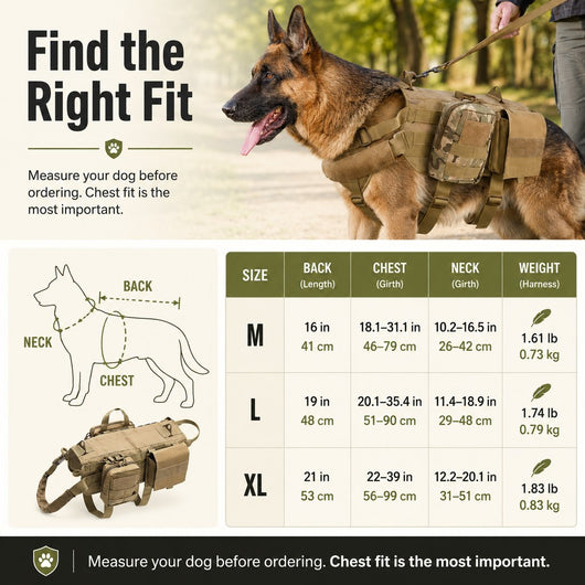 Komavic Tactical Dog Backpack Harness